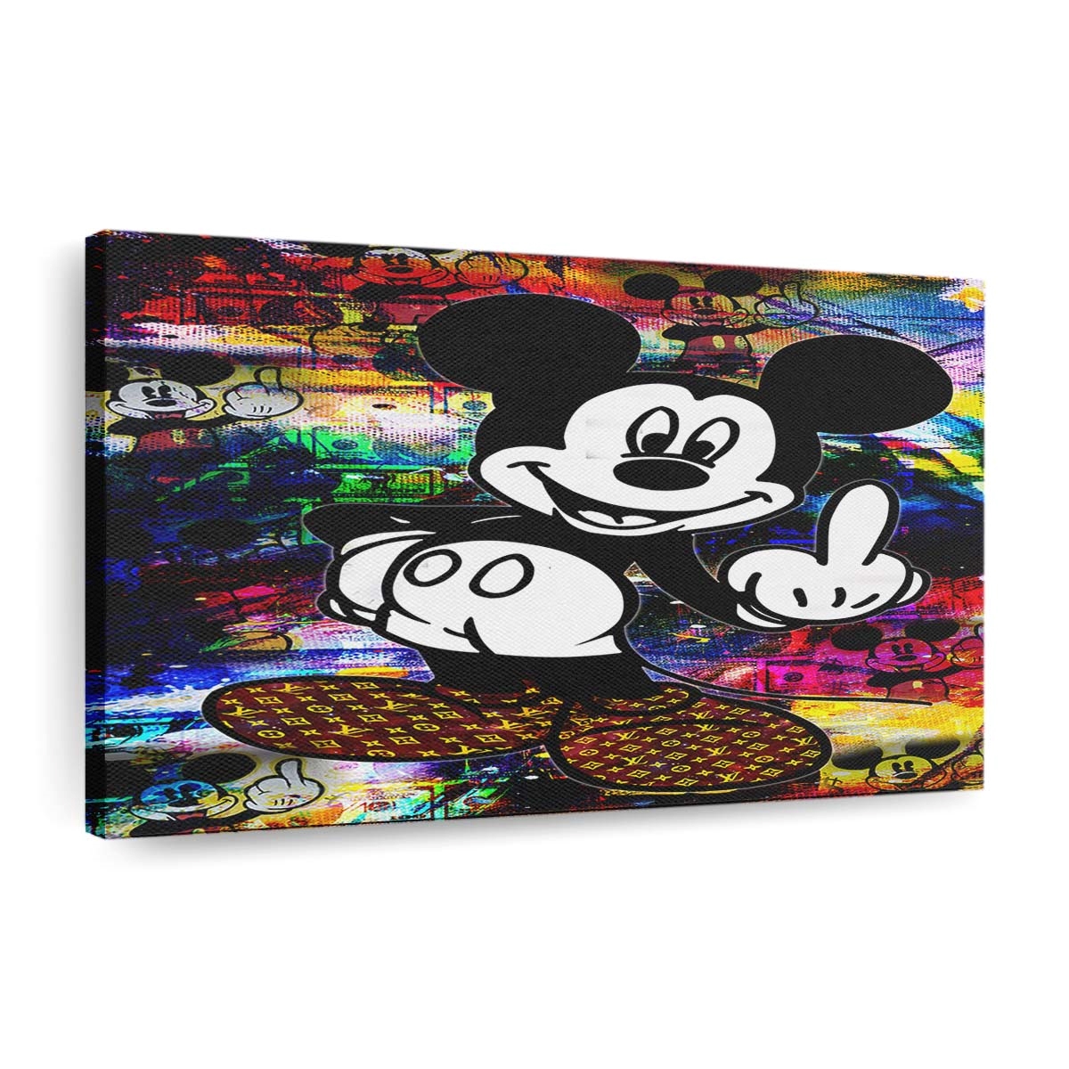 leinwand bilder micky maus stinkefingerpop art wandbilder hochwertigerkunstdruck b8437