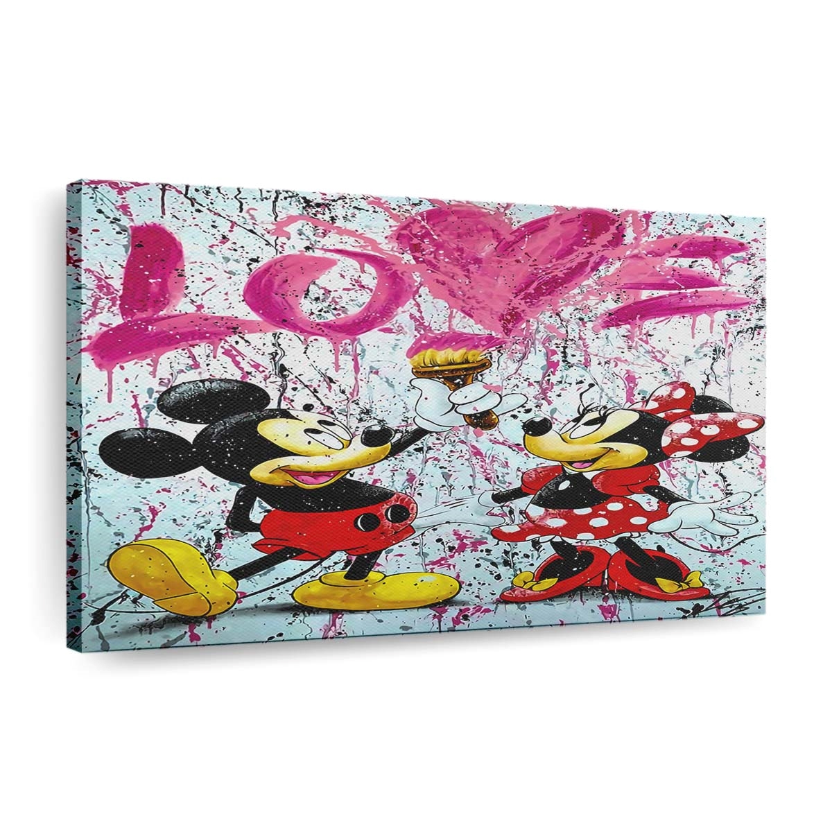 leinwand bilder micky minnie love pop art wandbilder hochwertiger kunstdruck b8254