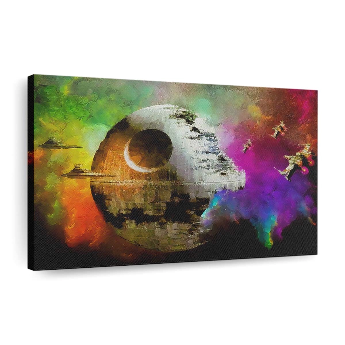 leinwand bilder starwars todesstern pop art wandbilder hochwertiger kunstdruck b8373