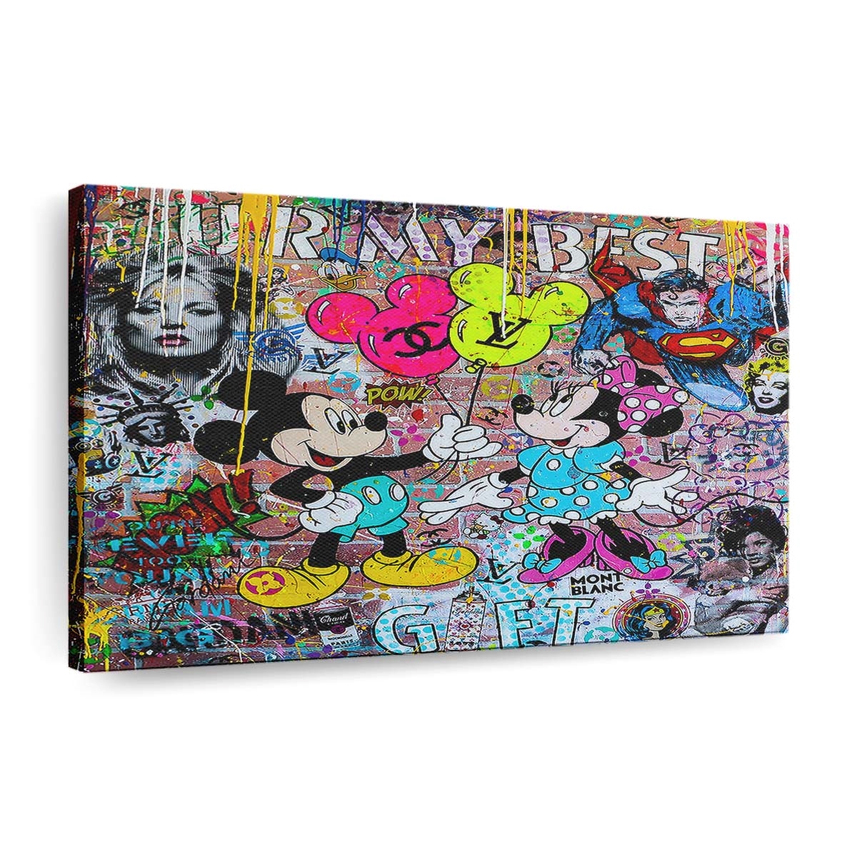 micky maus pop art kunst leinwand bilder wandbilder hochwertiger kunstdruck b8186