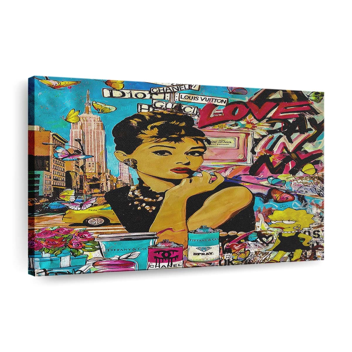 pop art audrey hepburn leinwand bilder wandbilder hochwertiger kunstdruck b8061