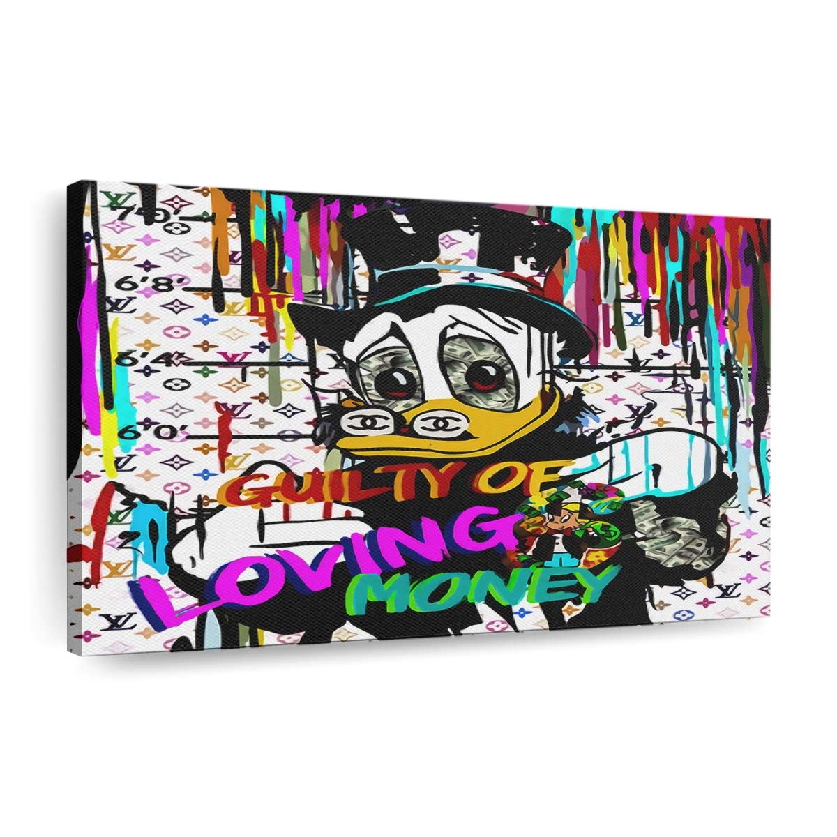 pop art donald duck money leinwand bilder wandbilder hochwertiger kunstdruck b8020