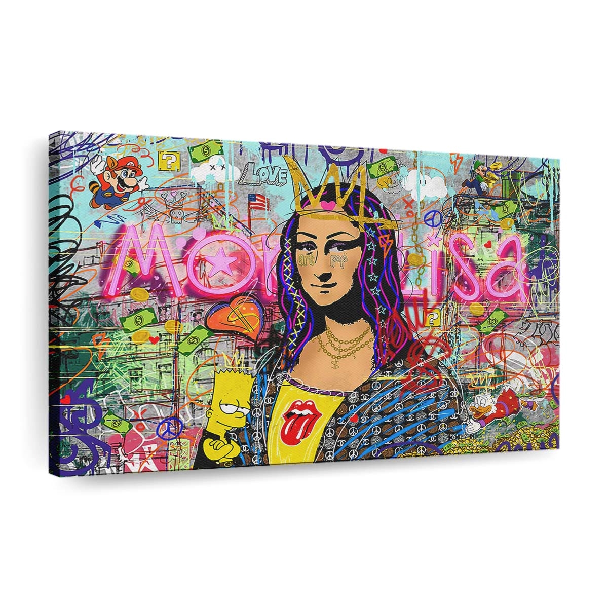 pop art mona lisa simpsons leinwand bilder wandbilder hochwertiger kunstdruck b8171