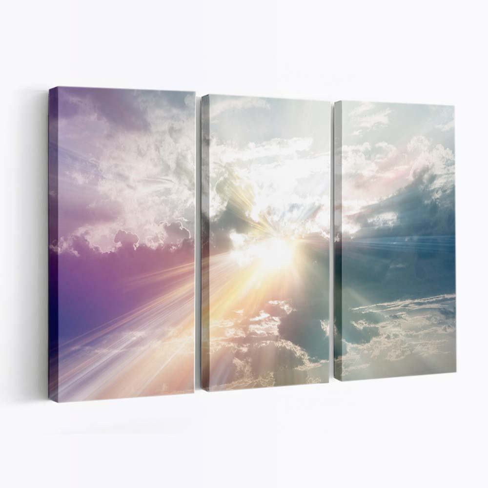 sun rays through the clouds colorful wallpaper