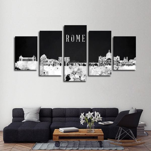 rom aquarell skyline bw leinwandbilder kunstdrucke rahmen