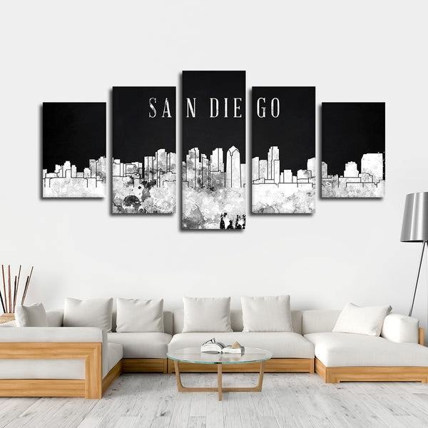 san diego aquarell skyline bw leinwandbilder kunstdrucke rahmen