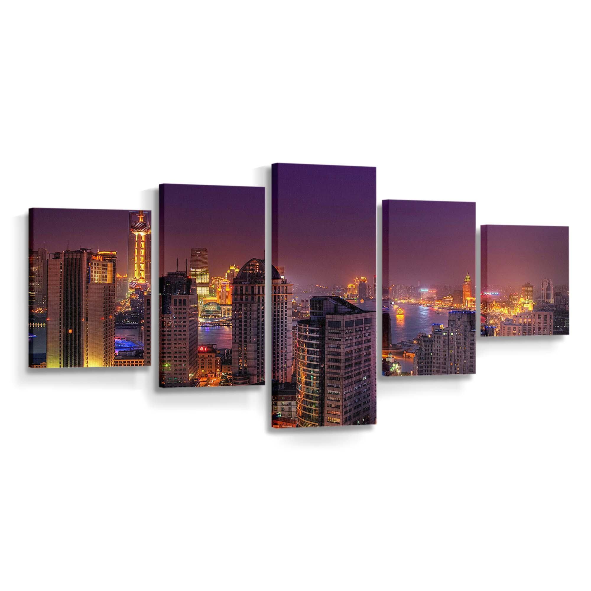 colorful city lights at night wallpaper