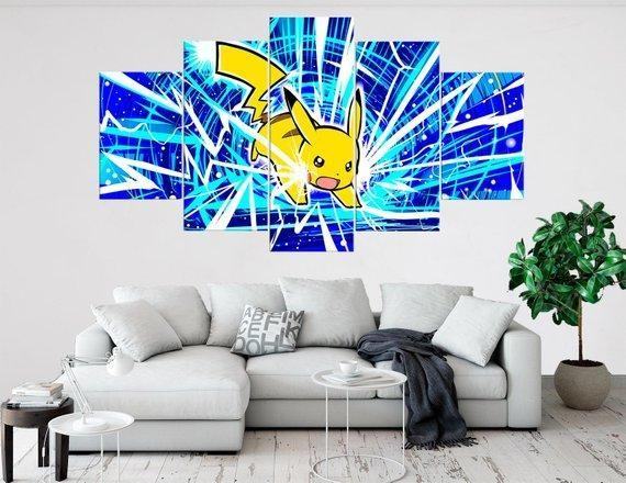 pikachu pokemon anime leinwandbilder kunstdrucke rahmen