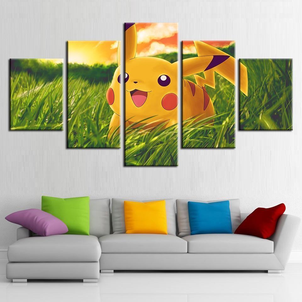 pikachu pokemon karikatur leinwandbilder kunstdrucke rahmen