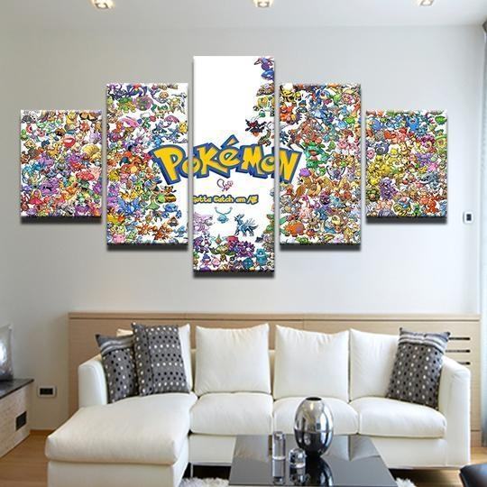 pokemon gotta catch em all karikatur leinwandbilder kunstdrucke rahmen