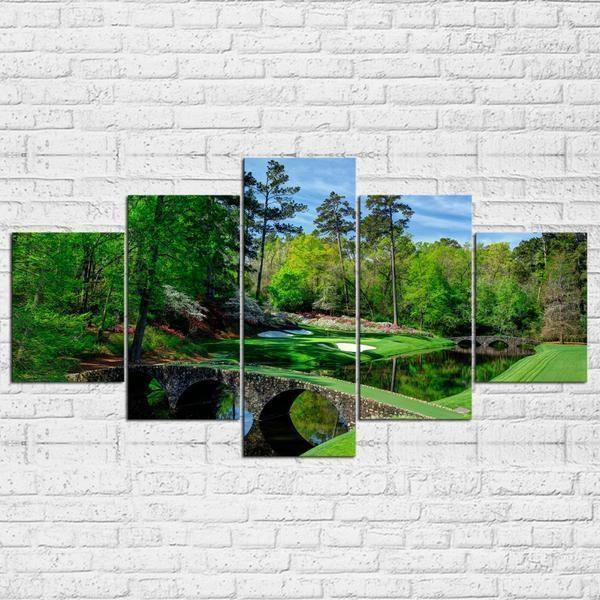 augusta masters golf golfing course hole water nature leinwandbilder kunstdrucke rahmen