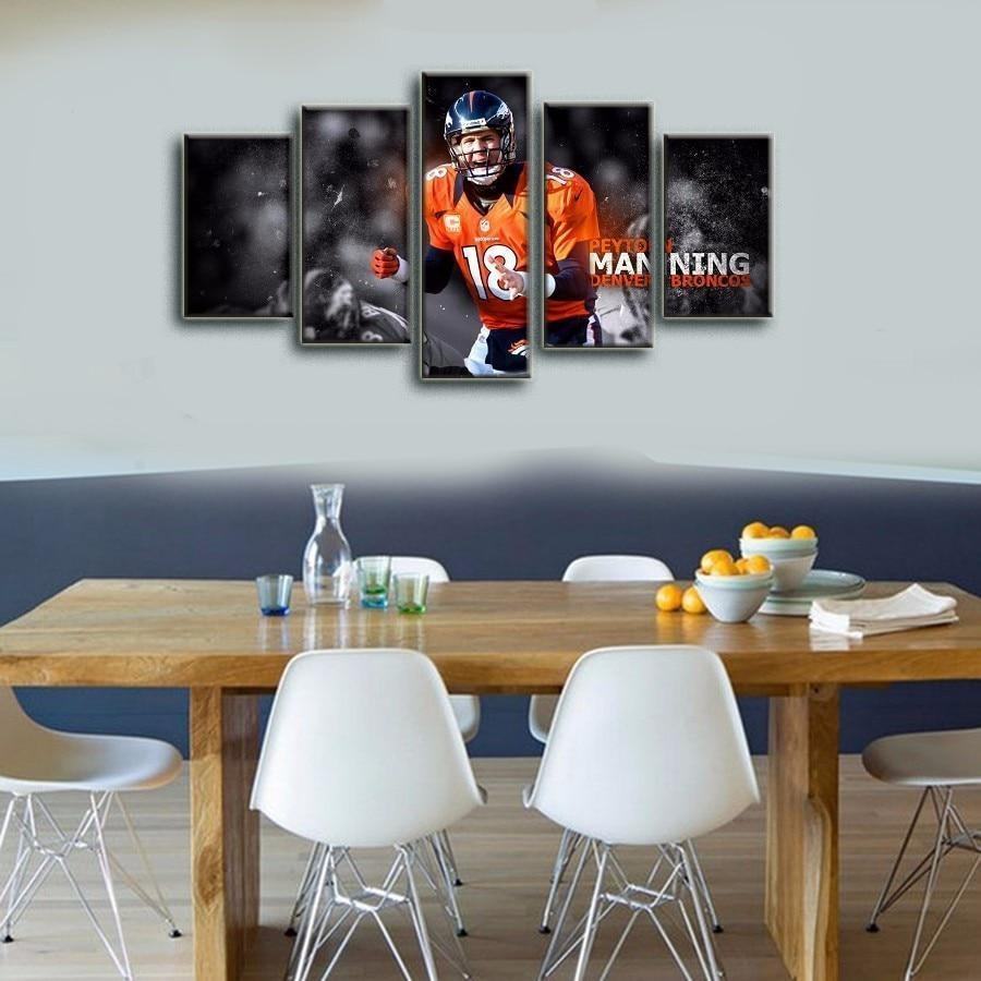 denver broncos star peyton manning football leinwandbilder kunstdrucke rahmen