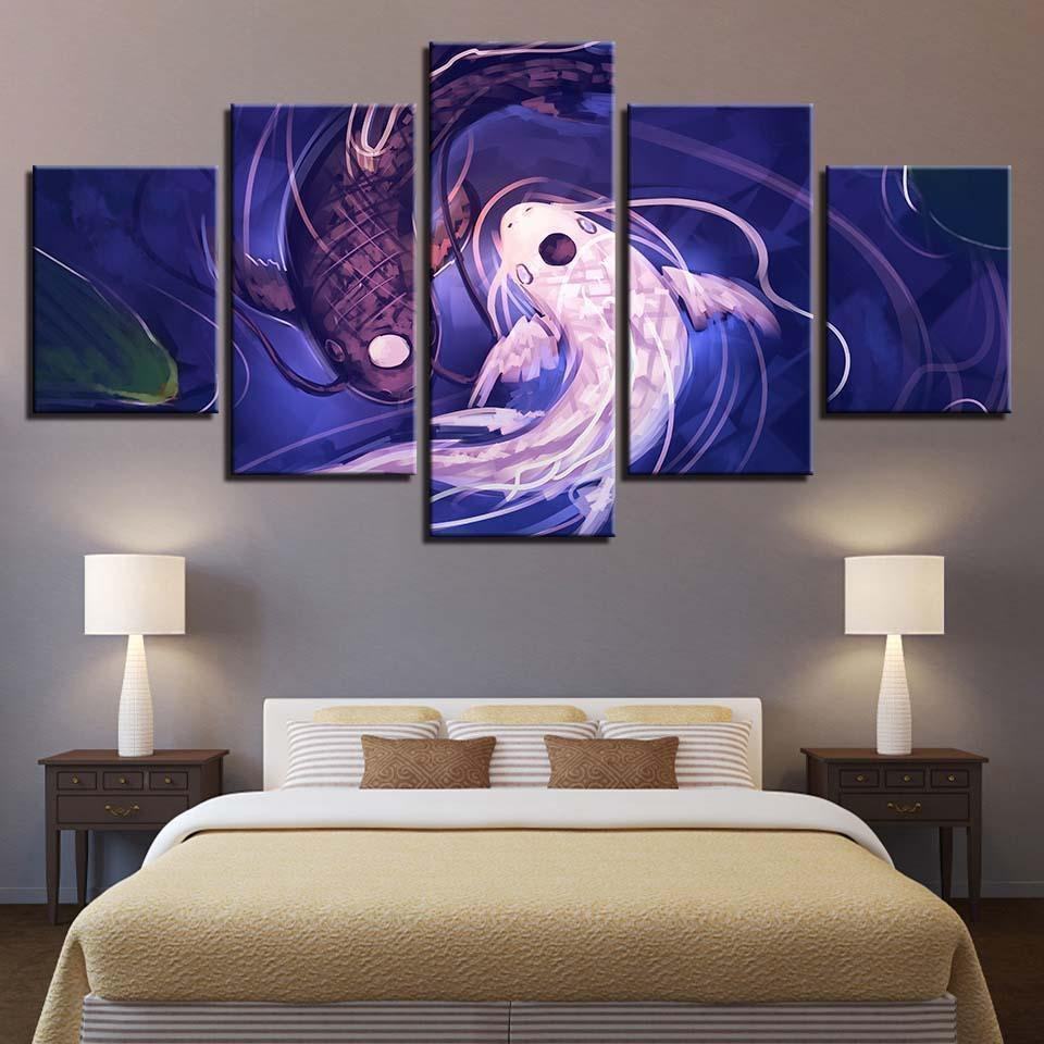 fish koi yin yang awesome revel abstract animal leinwandbilder kunstdrucke rahmen