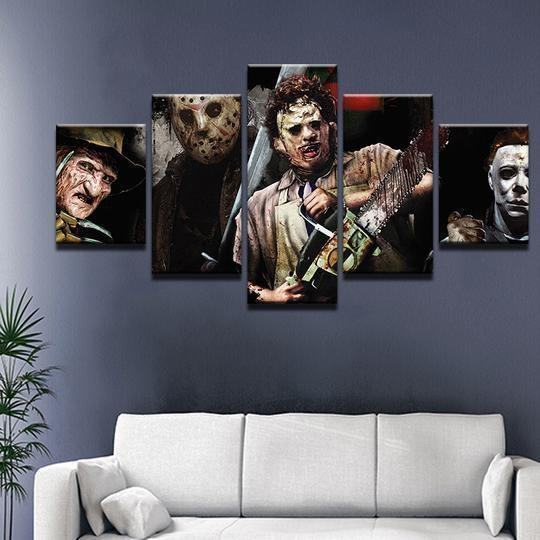 horror movie characters freddie jason michael myers movie leinwandbilder kunstdrucke rahmen