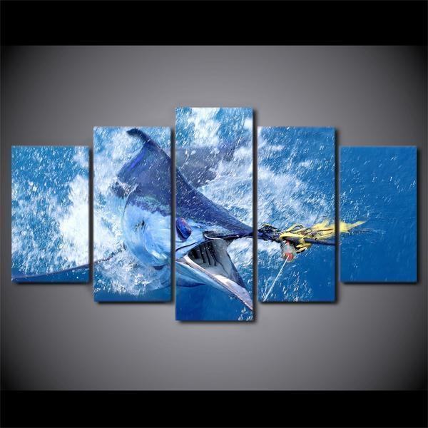 jumping marlin blue ocean ocean leinwandbilder kunstdrucke rahmen