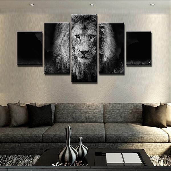 lion black and white modern animal leinwandbilder kunstdrucke rahmen