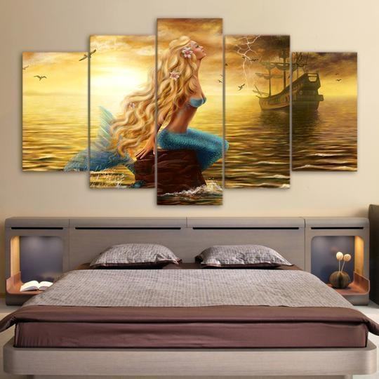 mermaid painting nature leinwandbilder kunstdrucke rahmen