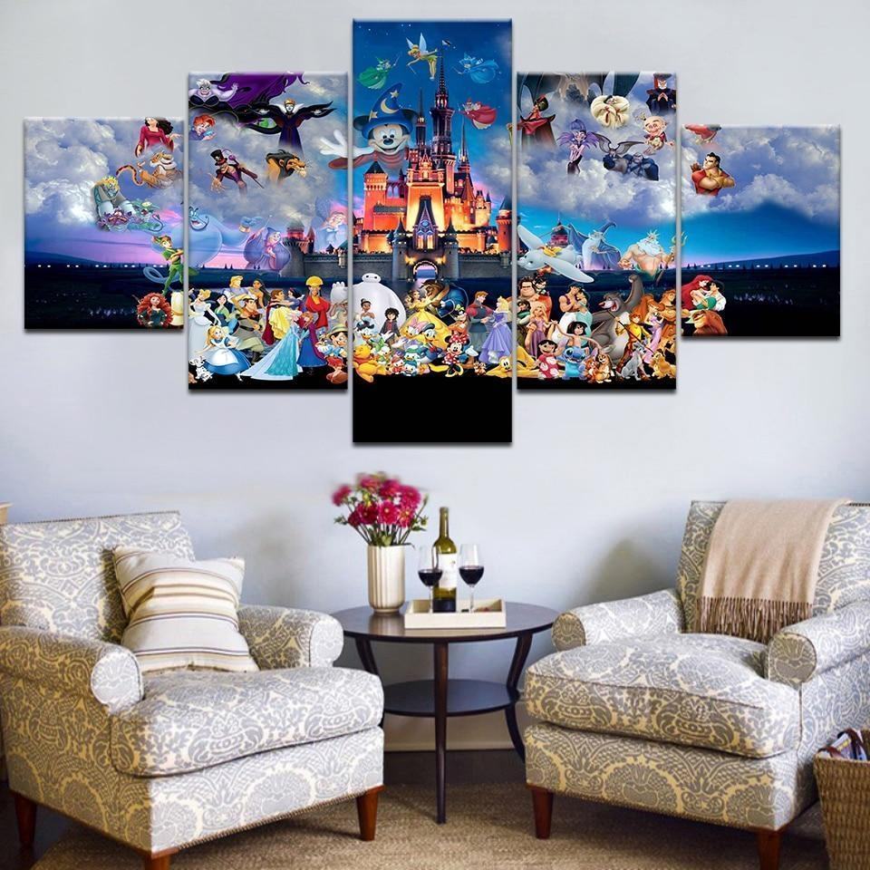 mickey mouse castle cartoon leinwandbilder kunstdrucke rahmen