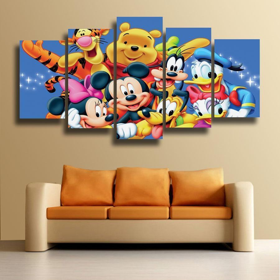 mickey mouse winnie the pooh piglet tigger donald duck cartoon leinwandbilder kunstdrucke rahmen