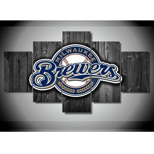 milwaukee brewers sports team logo baseball leinwandbilder kunstdrucke rahmen