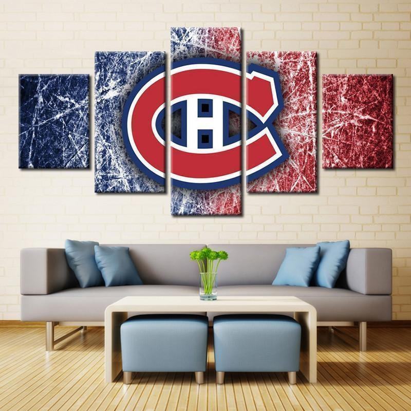 montreal canadiens logo ice hockey leinwandbilder kunstdrucke rahmen