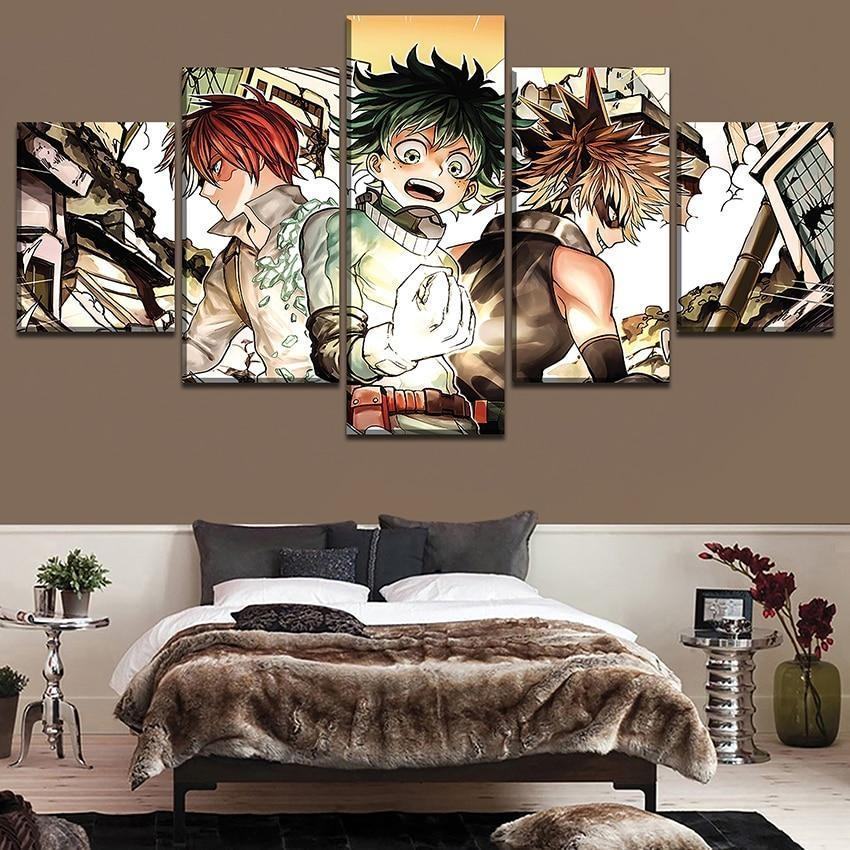 my hero academia midoriya izuku todoroki shoto bakugo katsuki 1 anime leinwandbilder kunstdrucke rahmen