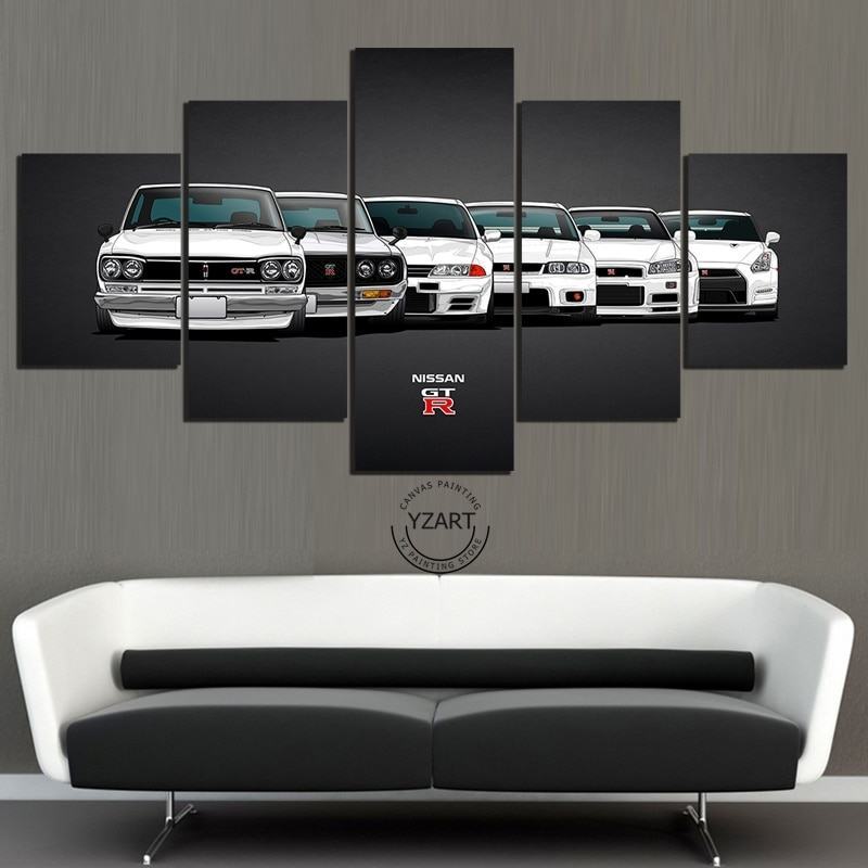 nissan skyline gtr white car leinwandbilder kunstdrucke rahmen