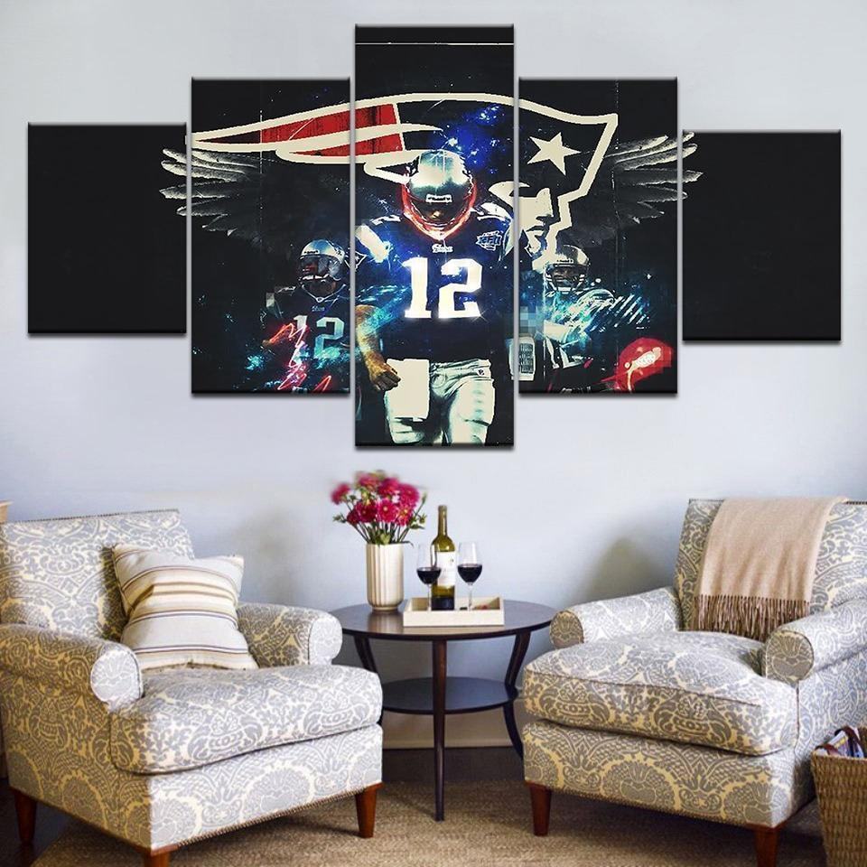 number 12 new england patriots football leinwandbilder kunstdrucke rahmen