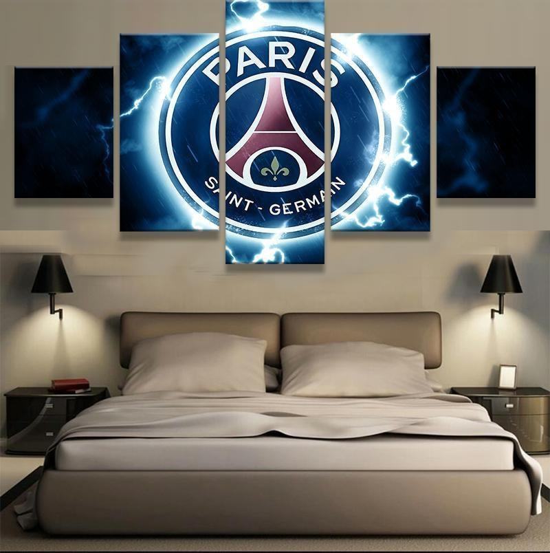 paris saint germain thunder logo soccer leinwandbilder kunstdrucke rahmen