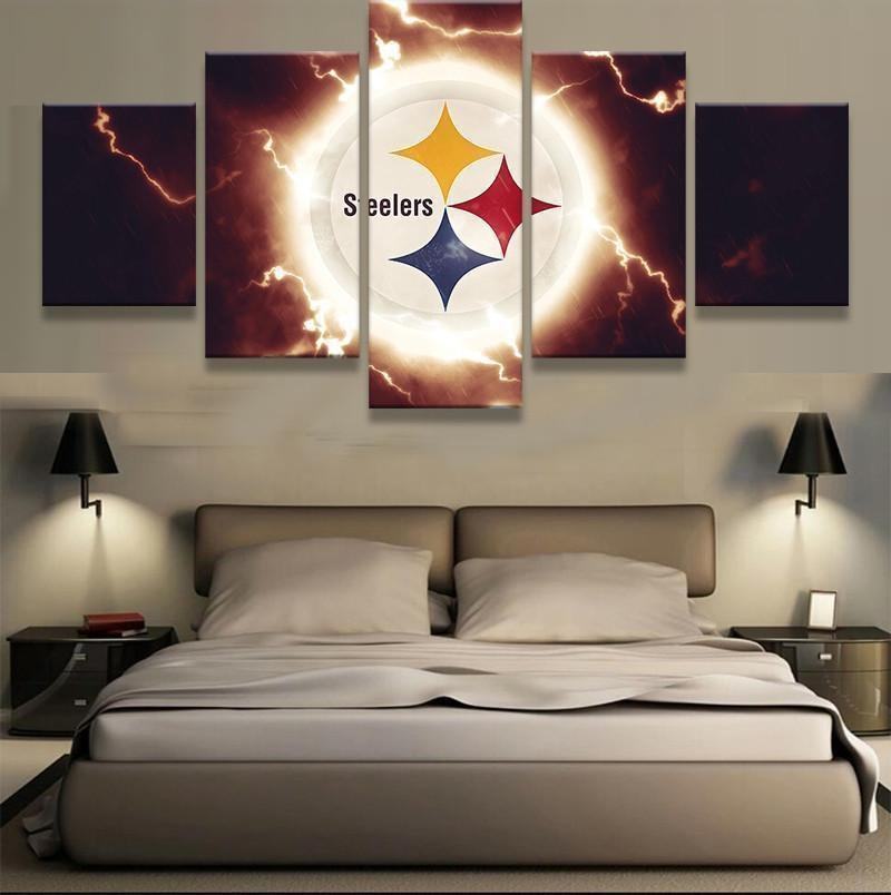 pittsburgh steelers thunder logo football leinwandbilder kunstdrucke rahmen