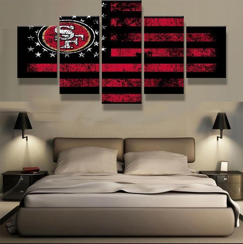 san francisco 49ers logo american flag football leinwandbilder kunstdrucke rahmen