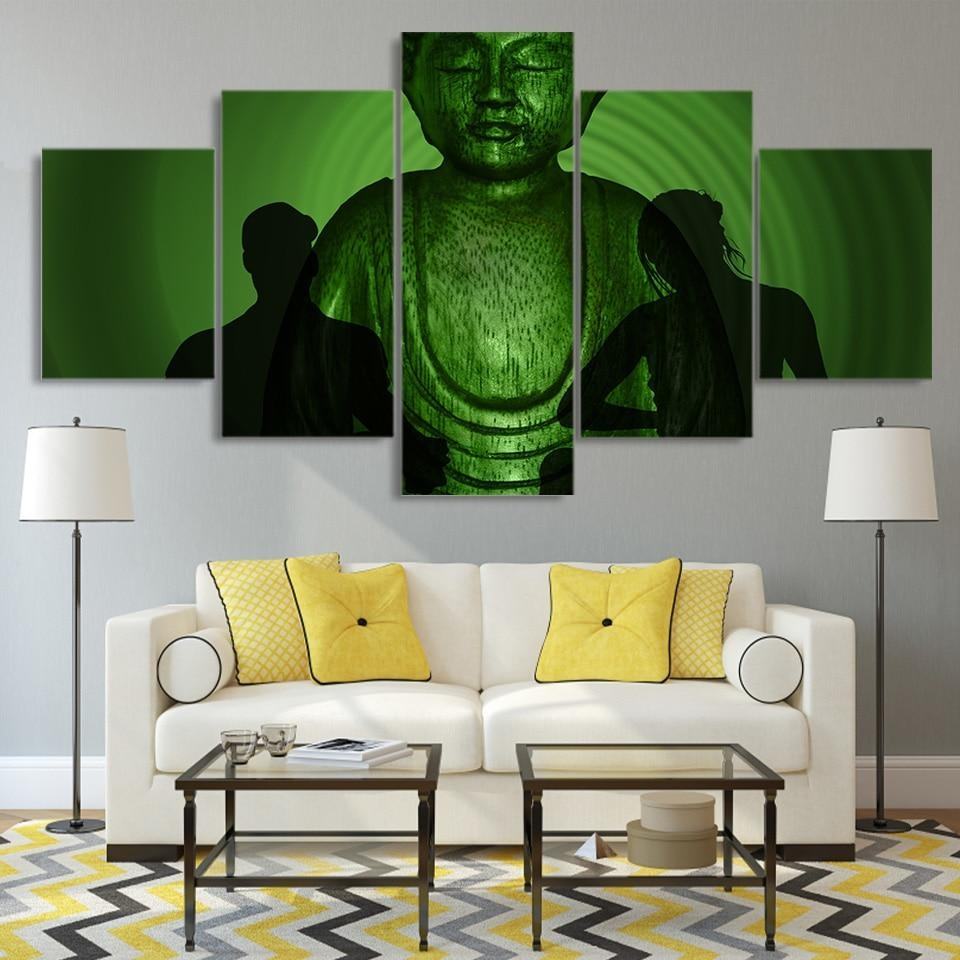 buddha statue green background religion leinwandbilder kunstdrucke rahmen