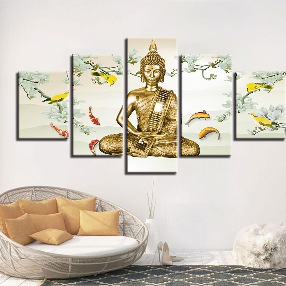 buddhas meditation and carp religion leinwandbilder kunstdrucke rahmen