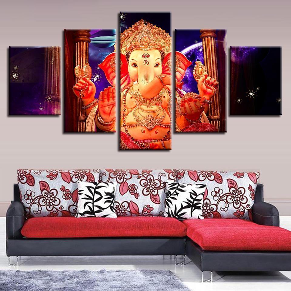 hindu god ganesha elephant 5 religion leinwandbilder kunstdrucke rahmen