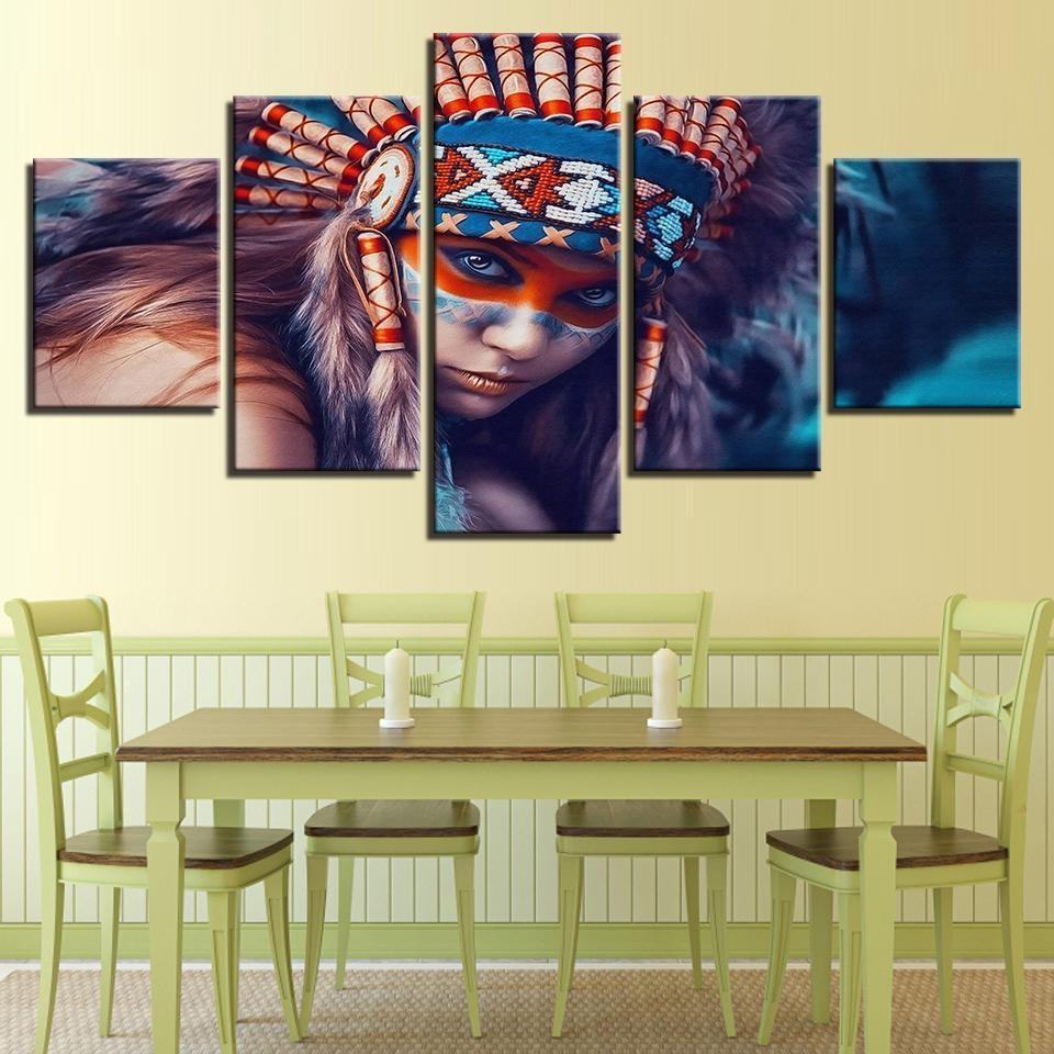 indians girl feather portraits religion leinwandbilder kunstdrucke rahmen