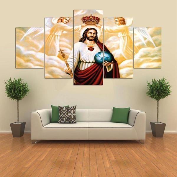 jesus christ and angels religion leinwandbilder kunstdrucke rahmen