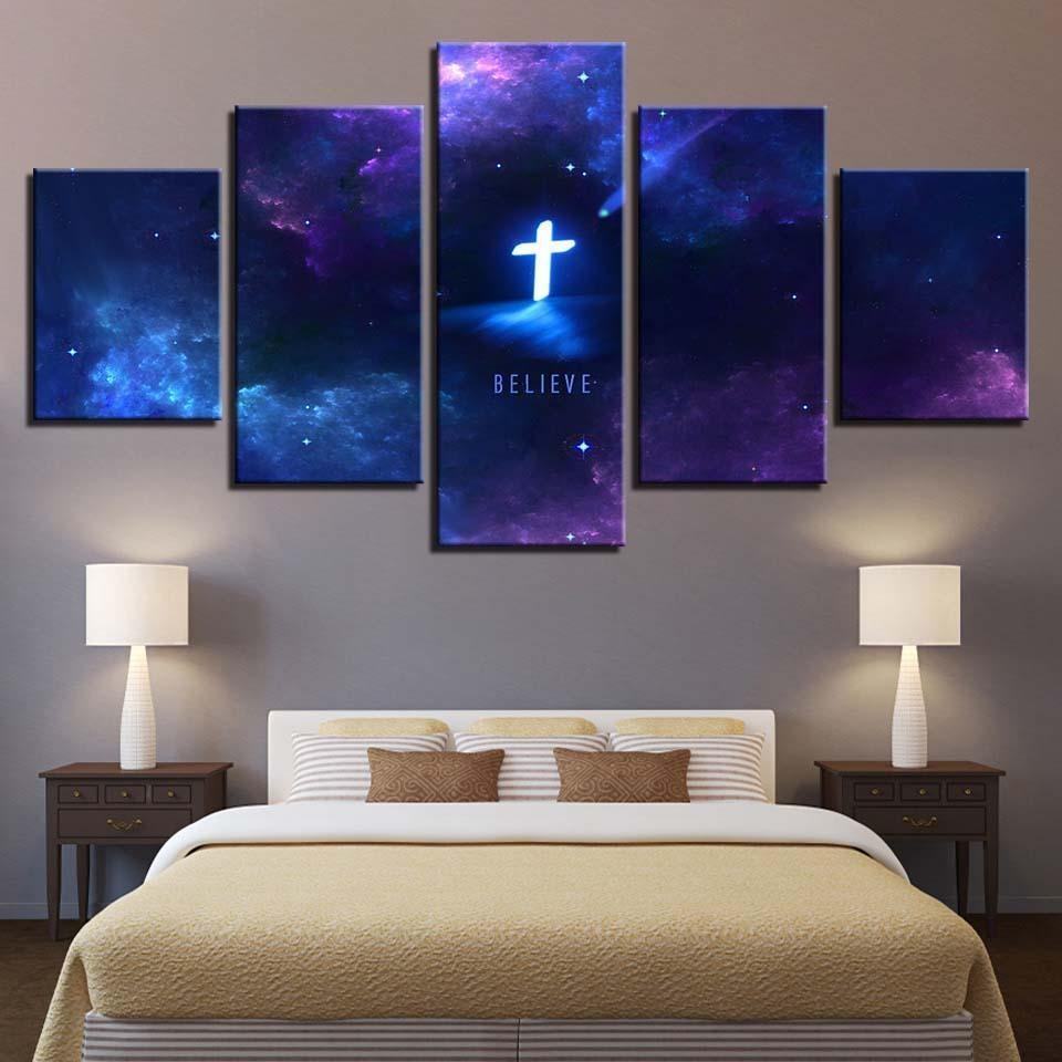 nebula christ cross believe faith religion leinwandbilder kunstdrucke rahmen