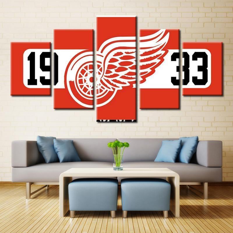 detroit red wings 1933 logo sport leinwandbilder kunstdrucke rahmen