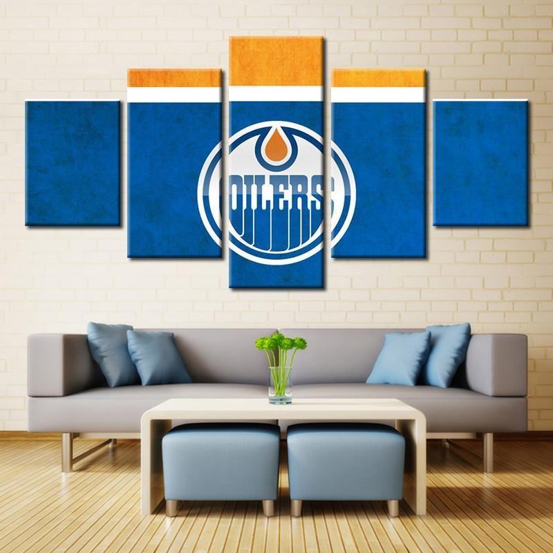 edmonton oilers nhl team logo sport leinwandbilder kunstdrucke rahmen