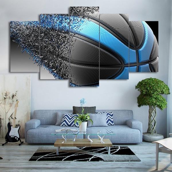 blue black basketball disintegration sport leinwandbilder kunstdrucke rahmen