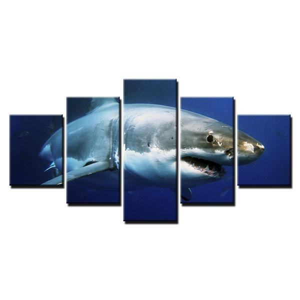 blue ocean white shark 1 animal leinwandbilder kunstdrucke rahmen