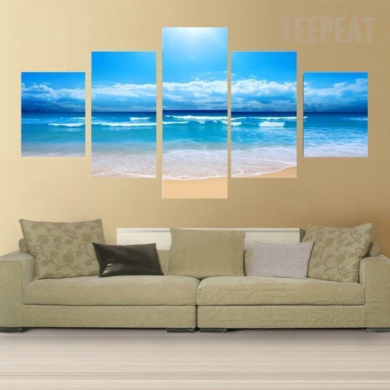 blue sky and beach wave landscape nature leinwandbilder kunstdrucke rahmen