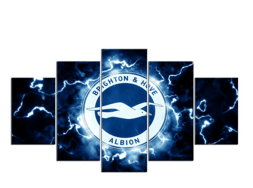 brighton hove albion fc thunder logo soccer leinwandbilder kunstdrucke rahmen