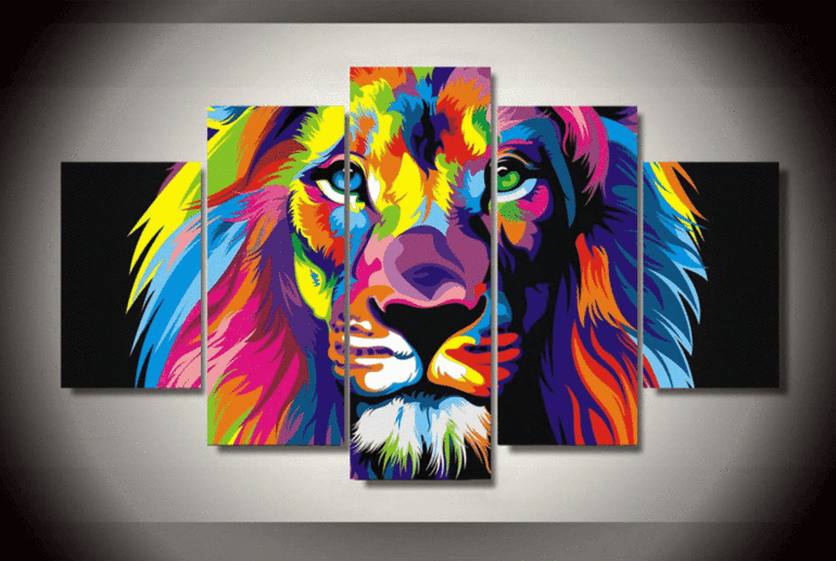 brilliant lion abstract and animal leinwandbilder kunstdrucke rahmen