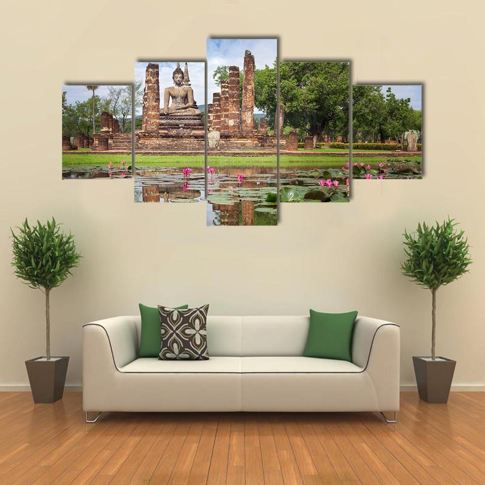 buddha statue at wat mahathat in thailand religion leinwandbilder kunstdrucke rahmen