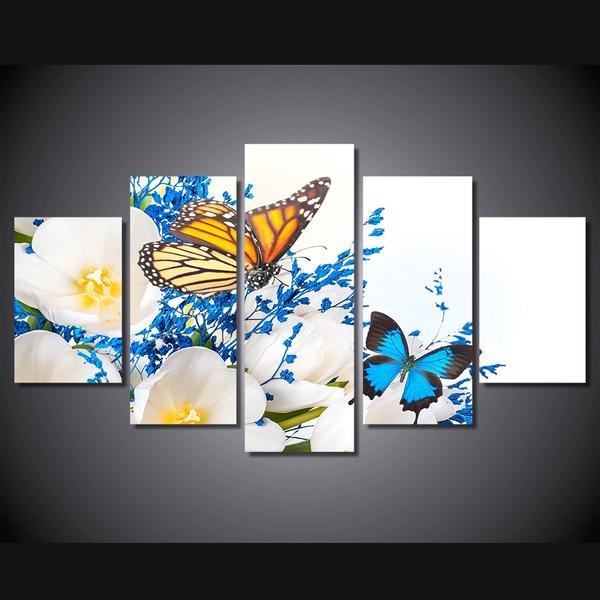 butterflies butterfly and flowers animal leinwandbilder kunstdrucke rahmen