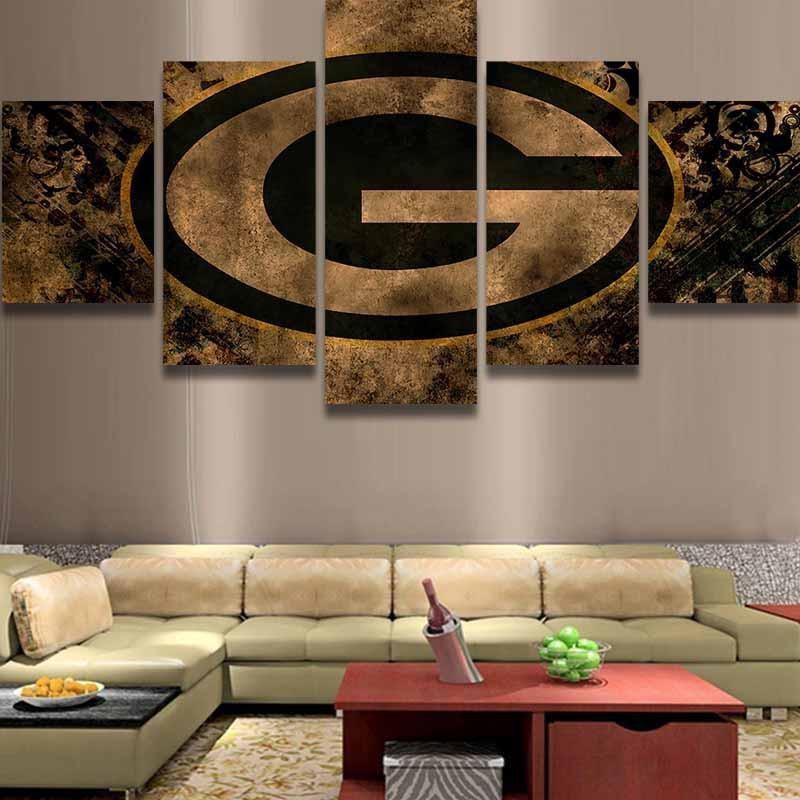 nfl green bay packers emblem football leinwandbilder kunstdrucke rahmen