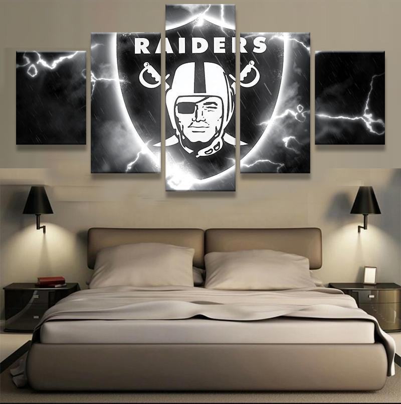 oakland raiders thunder logo football leinwandbilder kunstdrucke rahmen