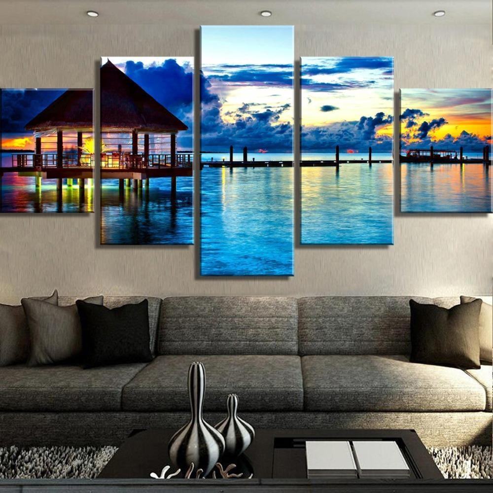 ocean sunset vacation dock nature leinwandbilder kunstdrucke rahmen