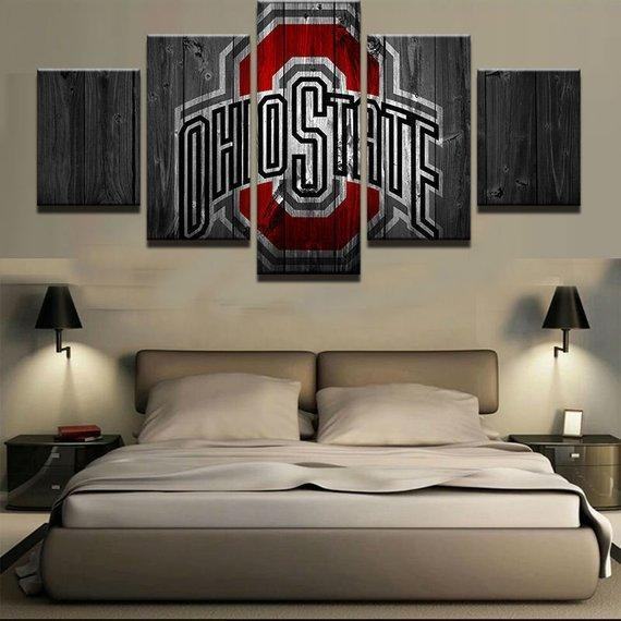 ohio state college barn wood style 4 sport leinwandbilder kunstdrucke rahmen